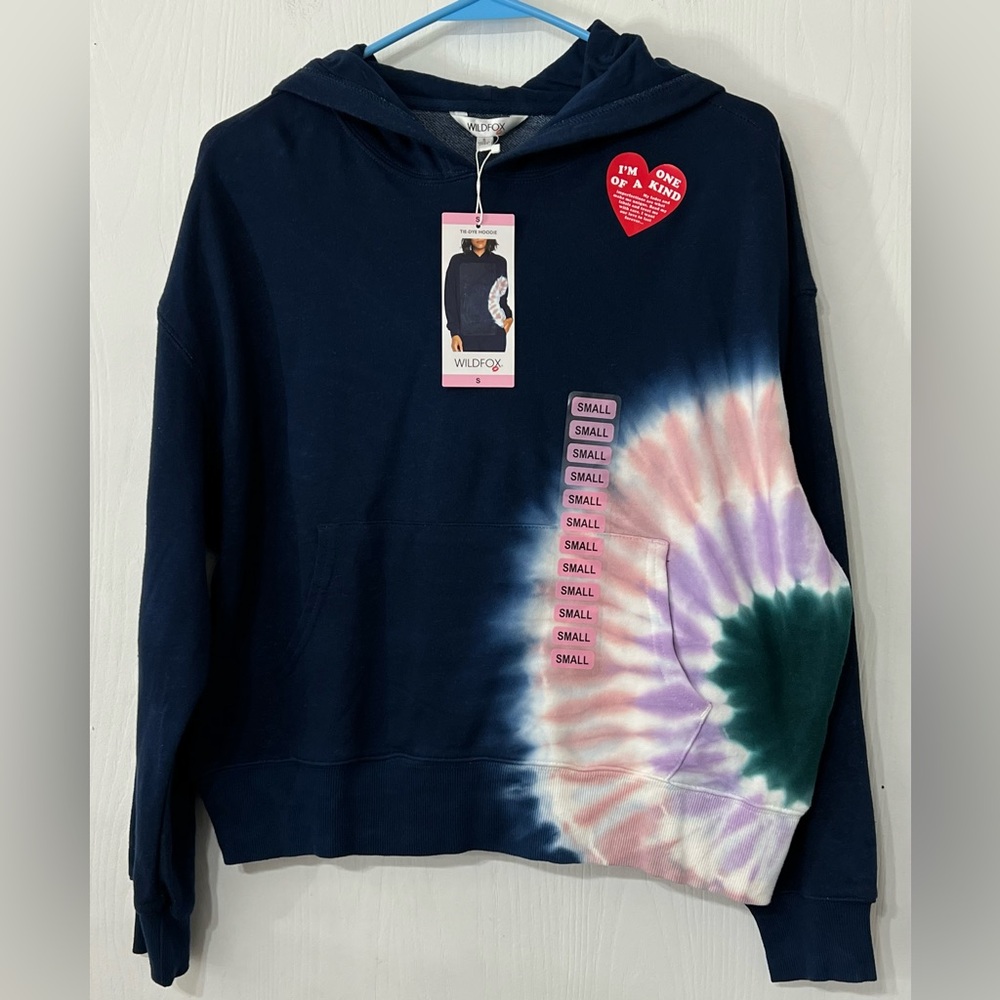 Wildfox Hadley Tie Dye Relaxed Fit Hoodie Sweatshirt Size Small